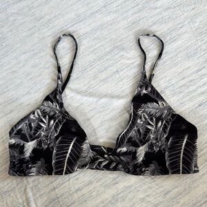 Tropical Black and Gray Bikini Top